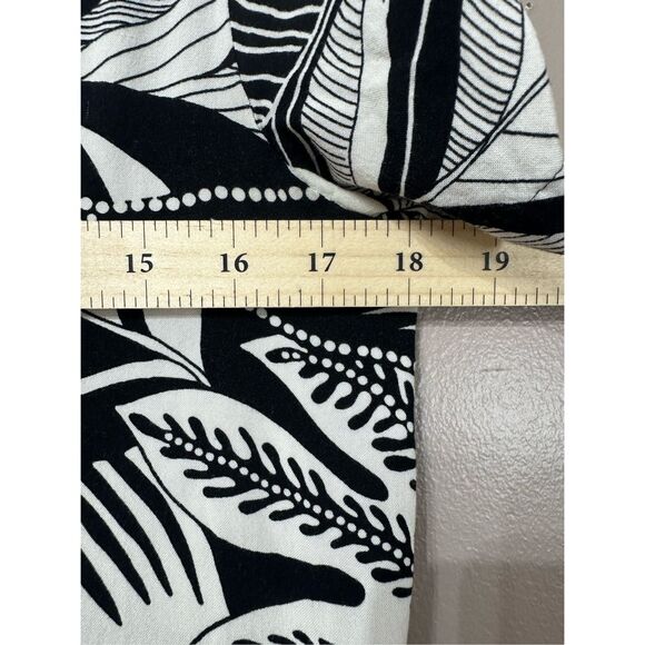 Farm Rio Black & White Button Up Adonidia Shirtdress Women's Medium Petite - Picture 8 of 11